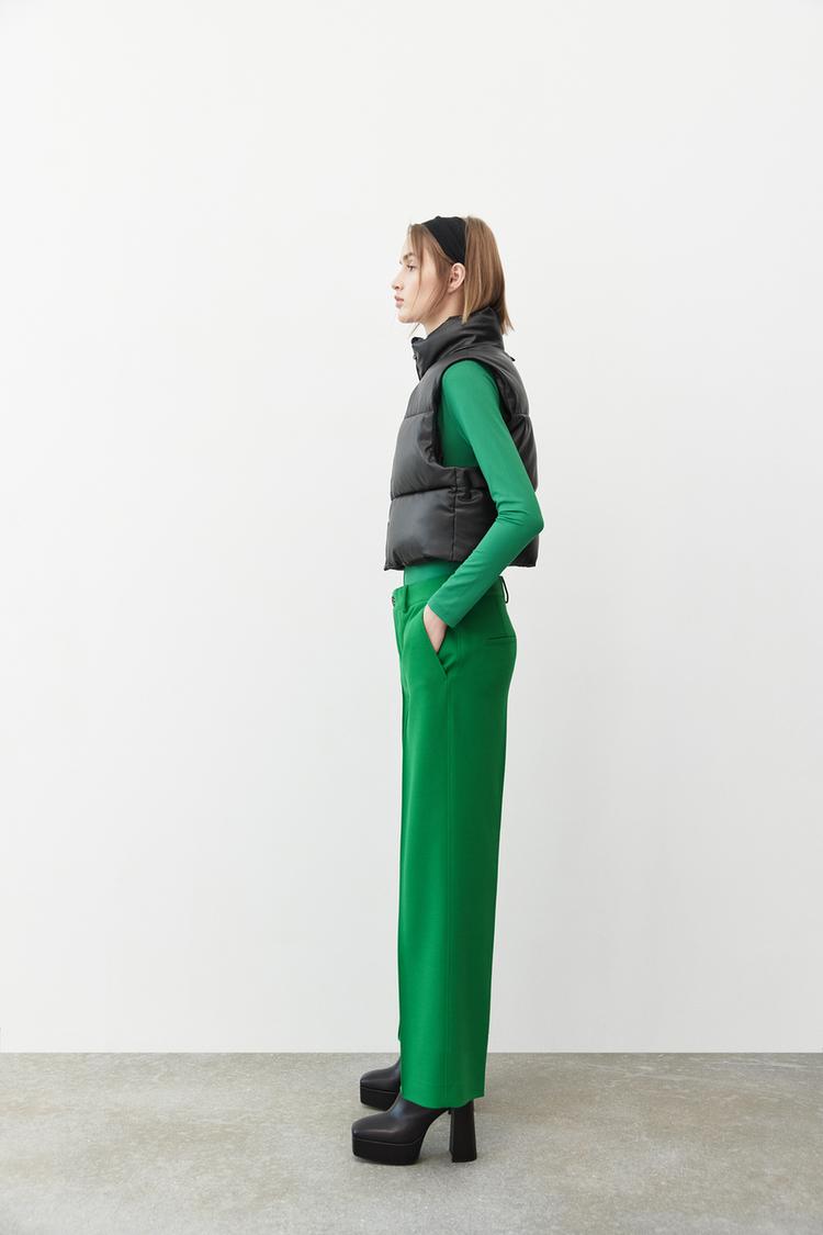 FAUX LEATHER PUFFER GILET Black ZARA Spain